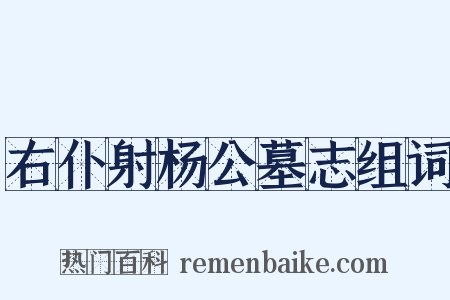 右仆射杨公墓志组词是什么意思的图片
